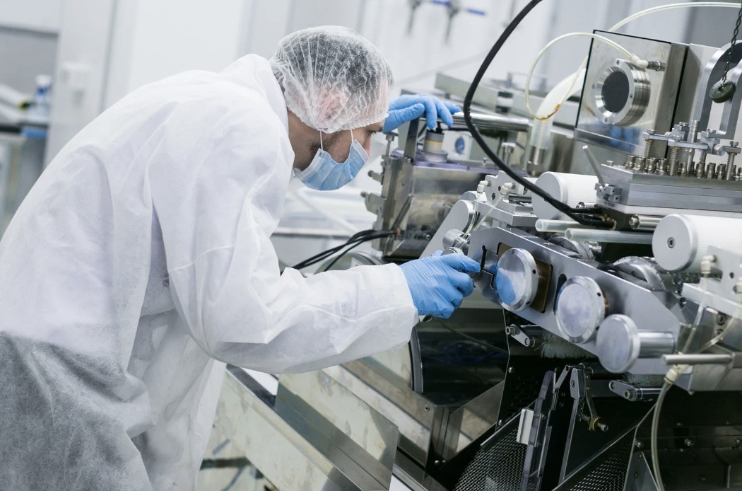 wearing safety equipment operating food machinery