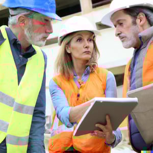 construction employees consulting manager at site