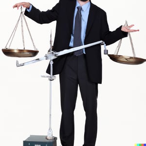 professional with a set of scales